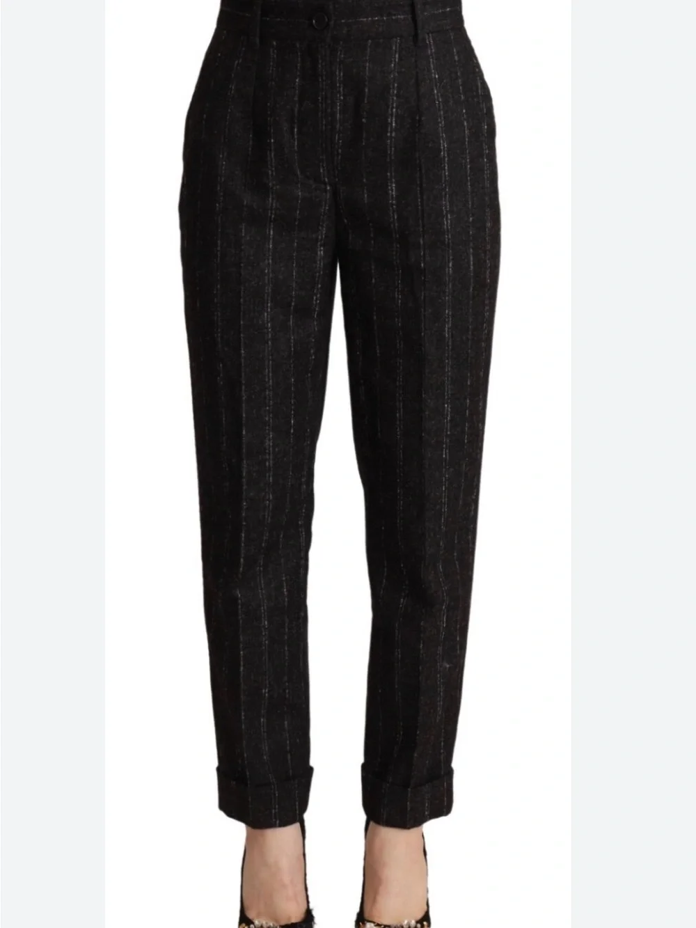 Dolce & Gabbana Black Pinstripe Woman's Dress Pants - Picture 7 of 8